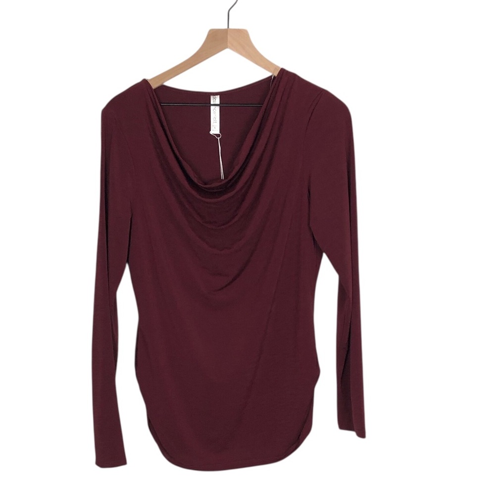 Dear Scarlett Drape Neck Top Large Wrinkle Free